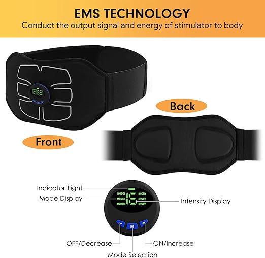 Abdominal Toning Belt Workout, ABS Stimulator.