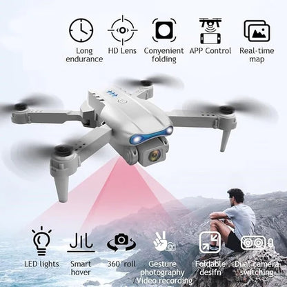 E99 Drone Camera – Foldable HD Quadcopter with 720p Wi-Fi Camera & 30 Min Flight🚁✨.