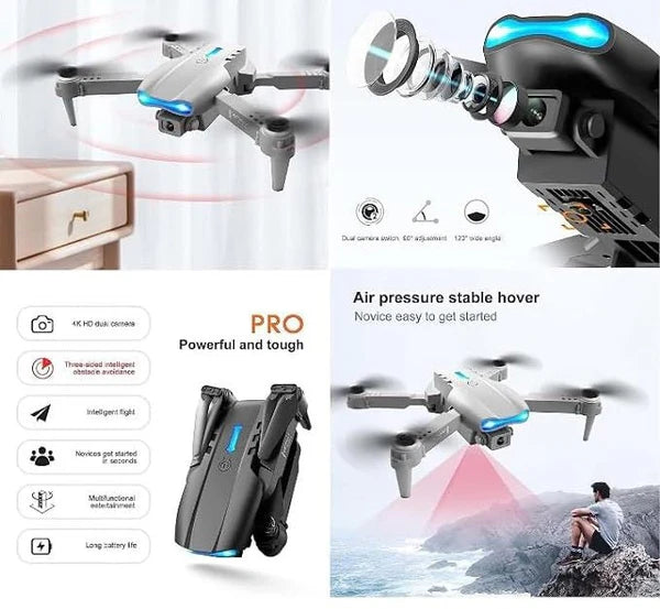 E99 Drone Camera – Foldable HD Quadcopter with 720p Wi-Fi Camera & 30 Min Flight🚁✨.