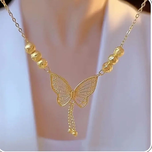 Gold plated Butterfly Necklace for Women.