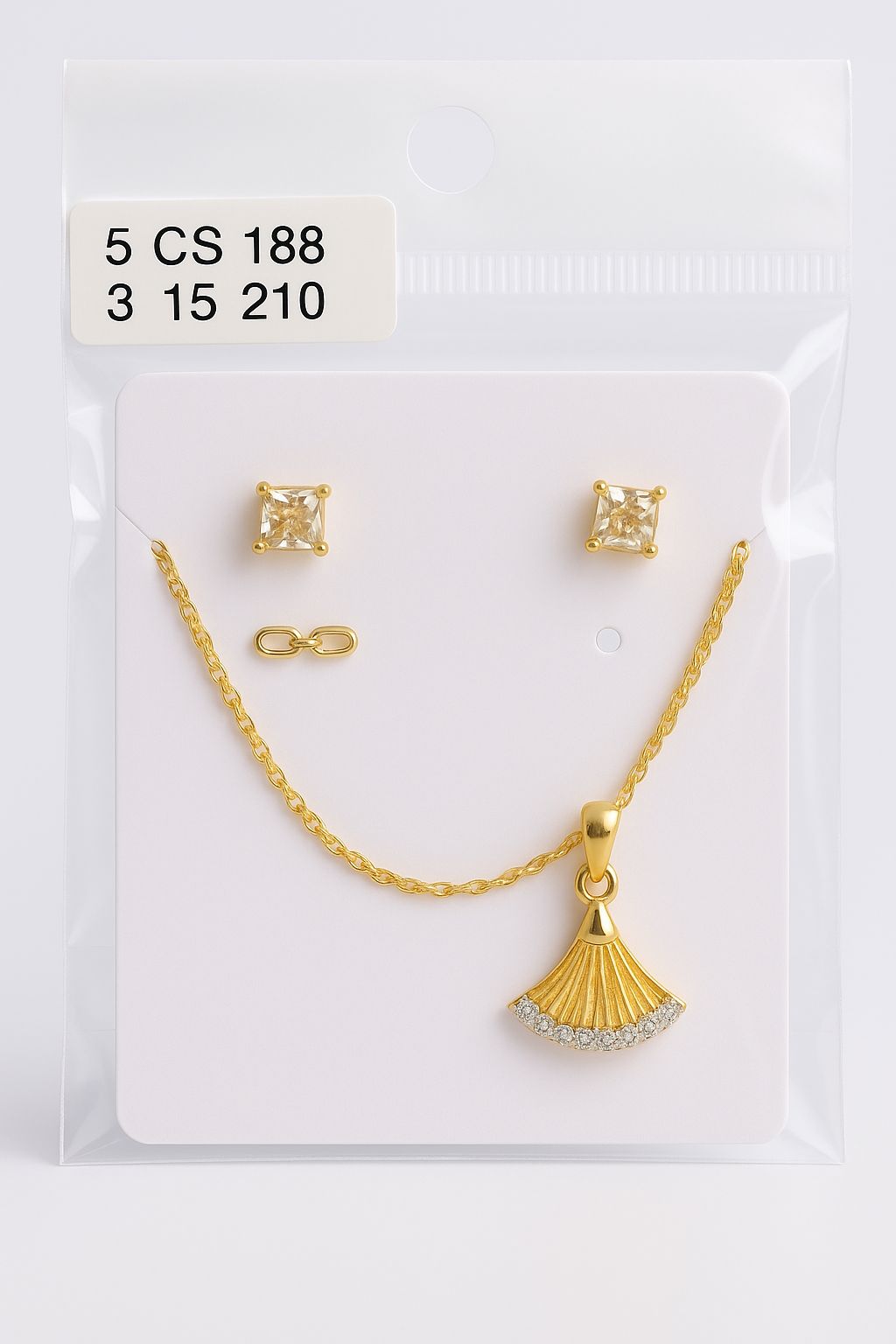 Gold plated fan necklace.