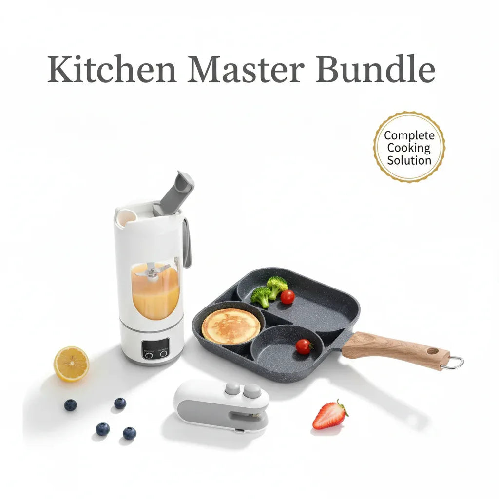 Kitchen Master Bundle - Complete Cooking Solution (Blender + Frying Pan + Sealing Machine)