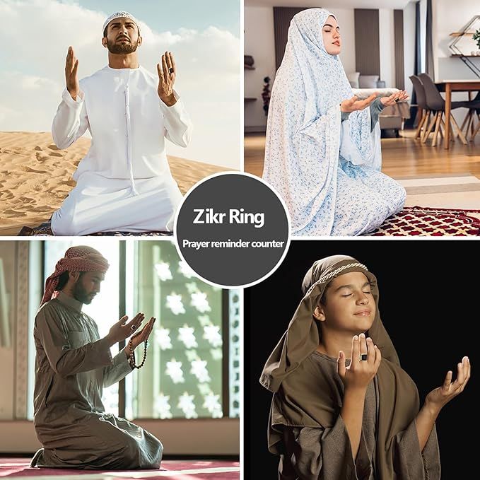 Zikr Ring – Smart Islamic Prayer Ring with Tasbeeh Counter, Prayer Reminders, Bluetooth & OLED Display.